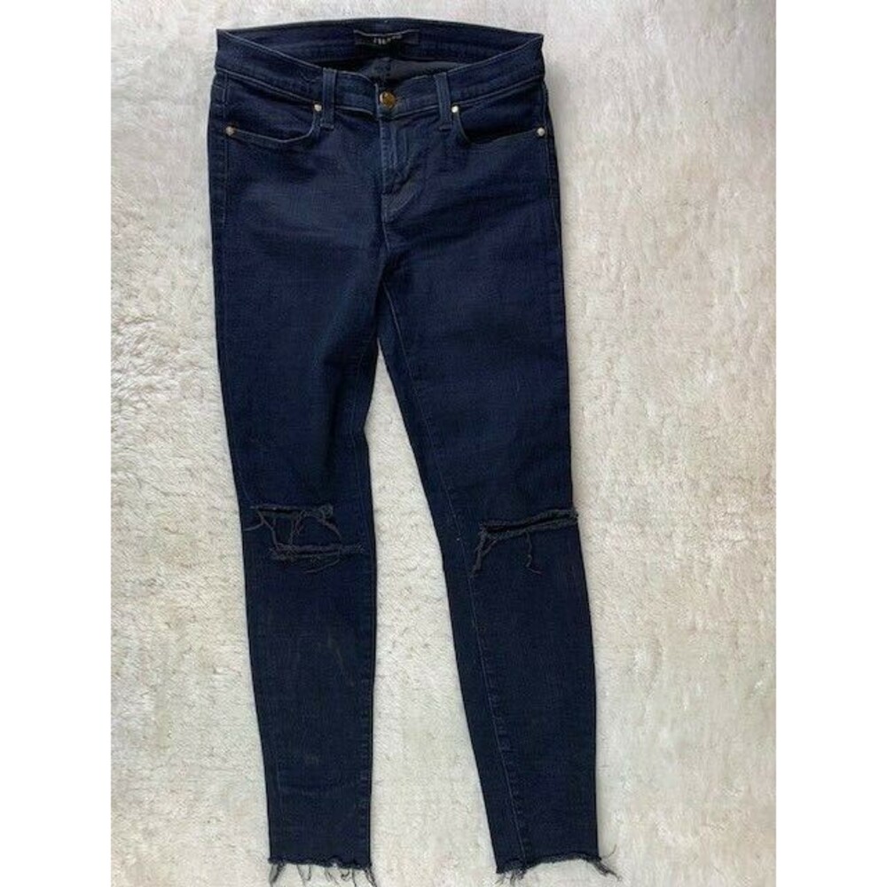 J Brand Size 25 Womens Jeans Skinny Cropped Low Rise Dark Wash